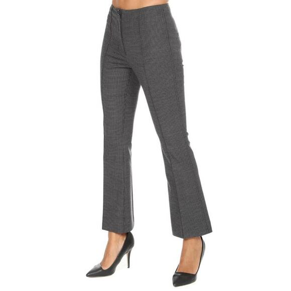 Helmut Lang Womens Size 0 Pants Crop Flare Melange Gray Houndstooth Wool Blend - Picture 5 of 7
